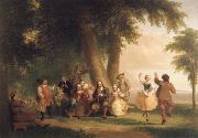 Asher Brown Durand Dance on the Battery in the Presence of Peter Stuyvesant oil on canvas